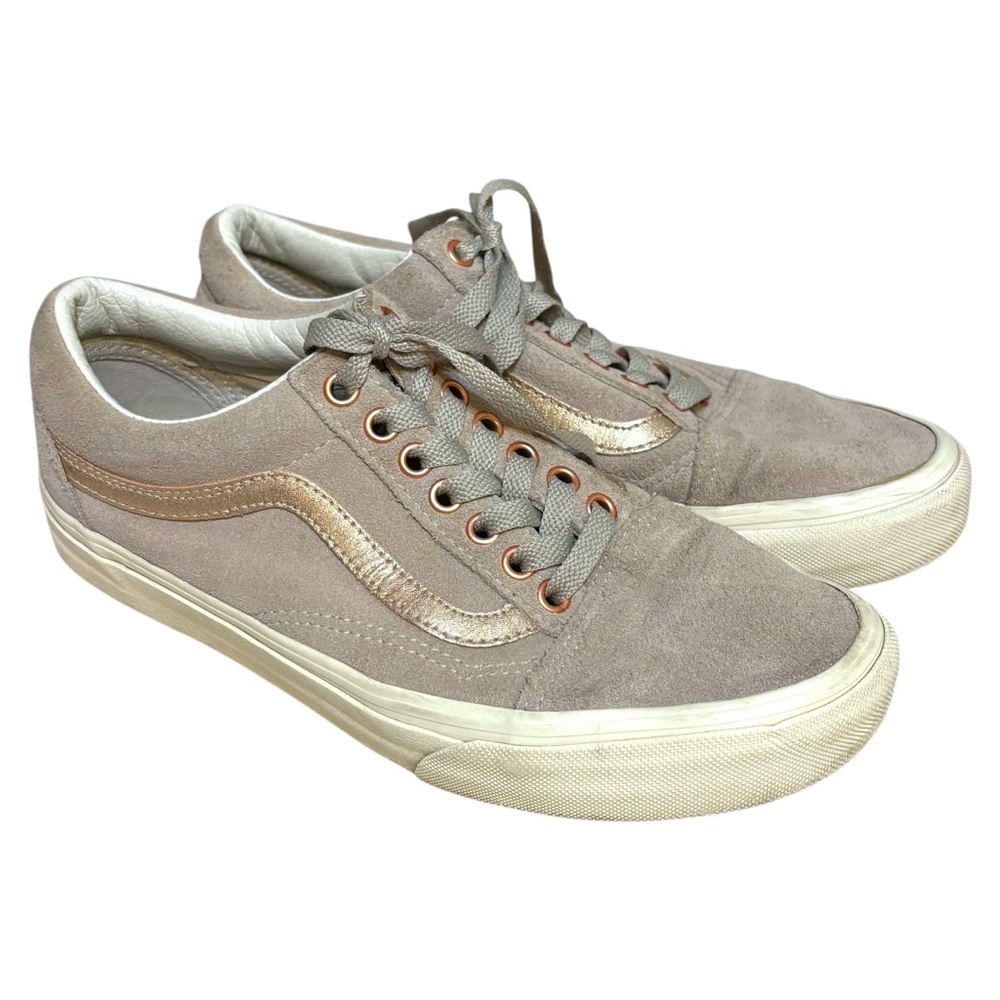Vans Off the Wall sneakers classic gray rose gold lace up size 8.5 US women’s